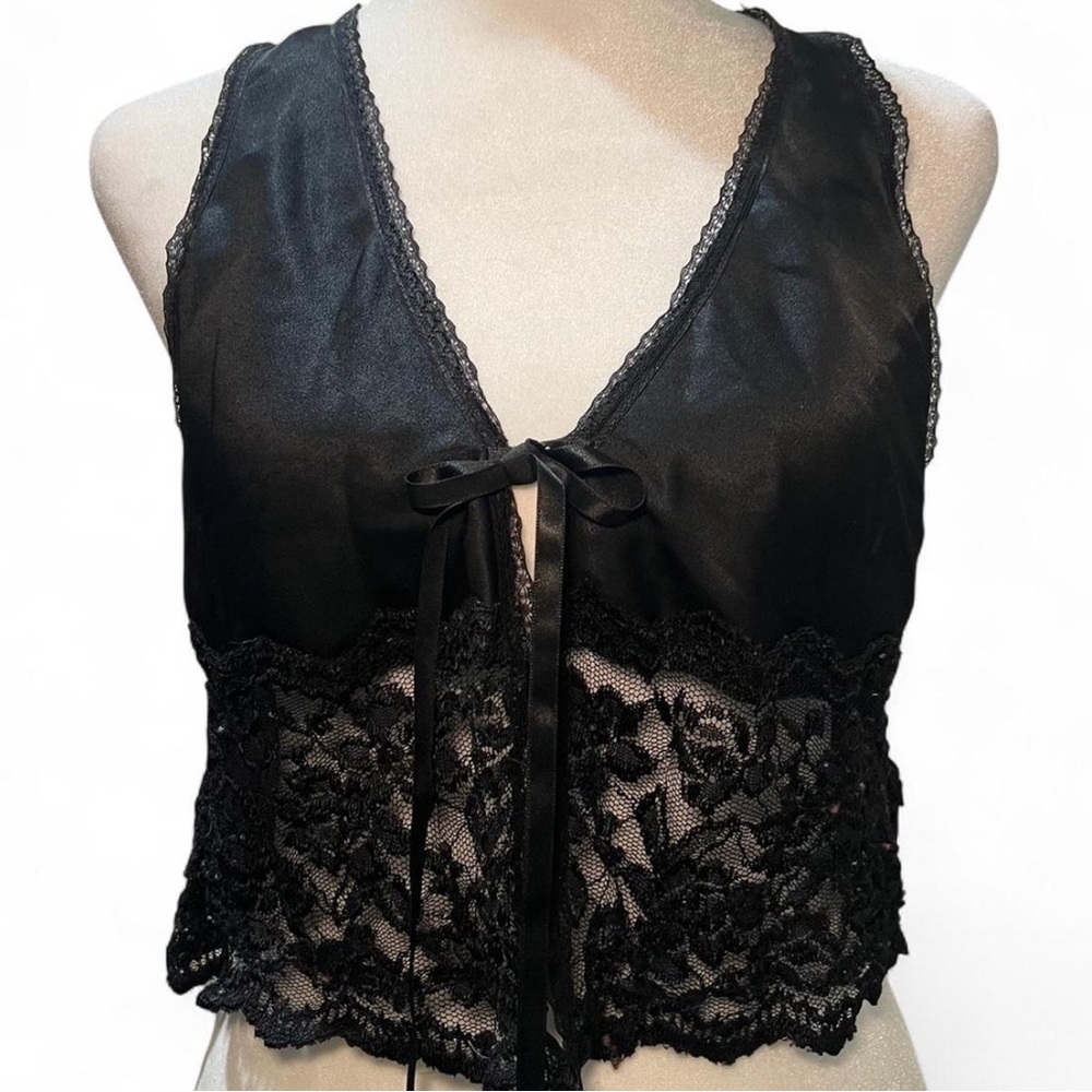 S.G by Escante Silk Lace Front Tie Vest